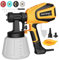 Pistola de Pintura HVLP 700W, Pulverizador Eléctrico con Depósito de 1200ML, 1000ML/Min, con Conectores de Limpieza y Soplado, 4 Boquillas y 3 Modos de Rociado, Flujo Ajustable, Ideal para Hogar, Mueb