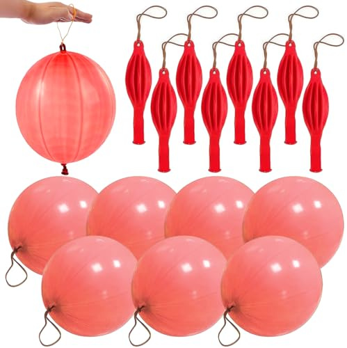 30 XL Globos Grandes de Perforación, Globos Punch Grandes con Cinta Elástica para Fiestas, Globo Perforados de Látex Globo de Colores para Juegos al Aire Libre y Niños