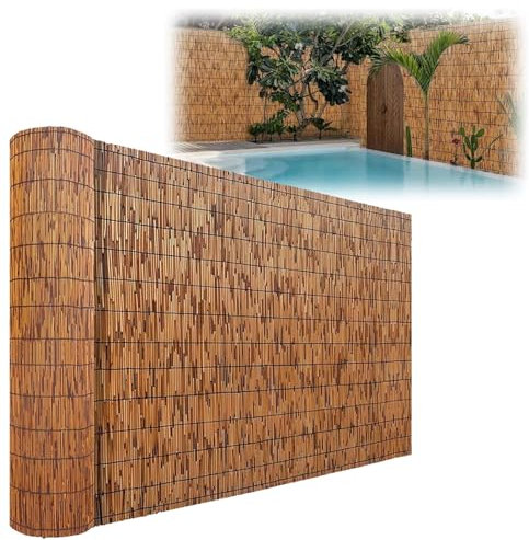 Estera Caña Protección Valla Cañizo De Bambú Cerramiento Ocultación para Piscina, Patio, Balcón, Jardín Cerca De Cortavientos Añade Privacidad Y Ambiente Rollos De Seto Decorativas