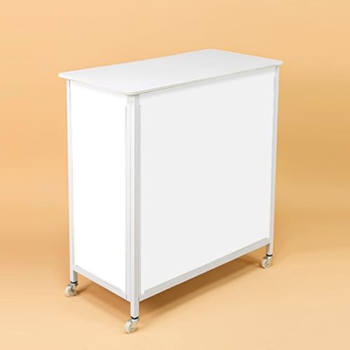 Bärbar Mässa Pop Up Podium Bord, Fällbara Reklam Räknare Bord Retail Bar Bord Utställning Reklam Display Banner Stand, Supermarket Tasting Table Reception Händelse skrivbord med förvaringspåse