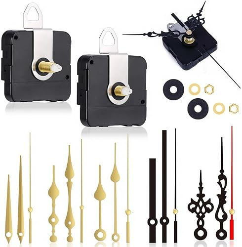 Oryzium 2 Pcs Silent Quartz Clock Mechanism Movement Long and Short Shaft