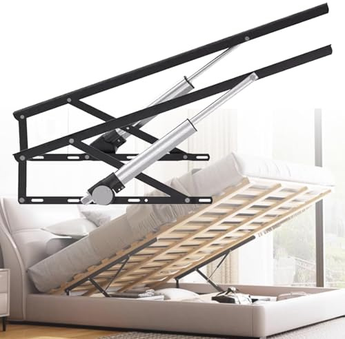 Mécanisme De Levage De Lit Intelligent, 2 Rehausseurs De Lit Robustes En Acier Avec Télécommande, Tige De Levage Pliable, For Coffre De Rangement Et Sommiers À Ressorts(Schwarz,1.5m)