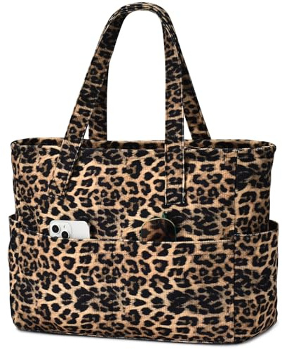 oscaurt Grand sac de plage XXL, sac à 9 poches avec fermeture éclair, sac à bandoulière pour femme, sac de shopping, sac de voyage imperméable, sac de bain, sac de natation, Mittelgroß