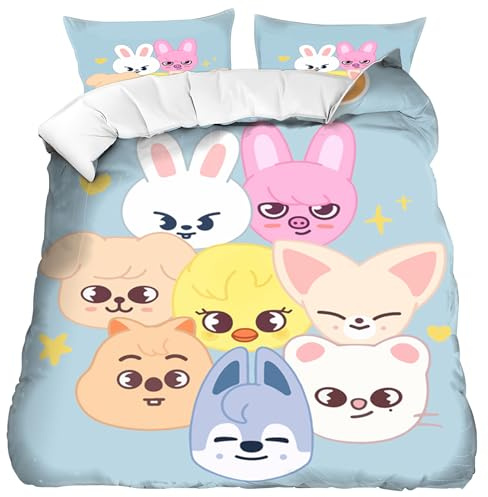 Strraykiid Juego de Ropa de Cama 3 Piezas, Funda de Edredón 135 x 200 cm