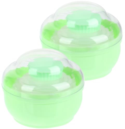 Housoutil Caja Verde para Polvos Corporales Recargable con Borla de Felpa y Contenedor de 2 Piezas para Niños que Minimiza la Pérdida de Polvo