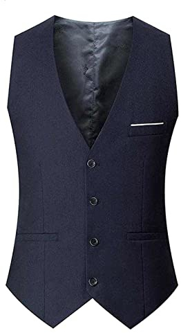 Generisk ärmlös väst herr, kostymväst för herr överdimensionerad 5 XL kappväst V-ringad arbetsväst enkelknäppt jackor stora storlekar ärmlös jacka slim fit gilet business herrväst