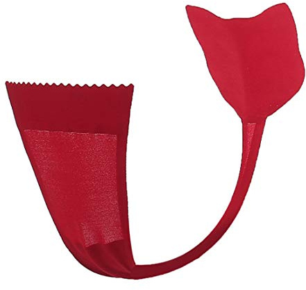 HTRUIYATY Womens C-String Panty Invisibili Gatto a Forma di Auto Adesivo Senza Spalline Elegante Perizoma Intimo (Rosso)