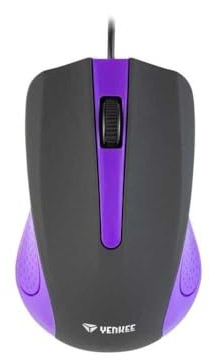 YENKEE YMS 1015PE USB-mus med SUVA-kabel, ergonomisk design, för hem och kontor, Kabellängd: 1,25 m, trådlös mus, svartvila