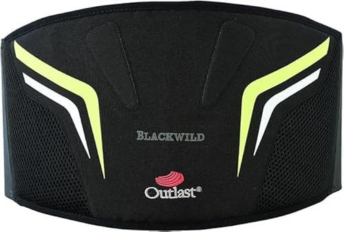 BLACKWILD Njurbälte motorcykel, fluorescerande, njurbälte motorcykel män och kvinnor | Outlast® njurbälte med temperaturkontroll | värmande ländryggsstöd bälte