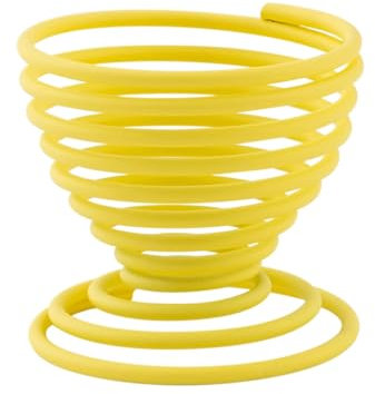 Point-Virgule Coquetier Oeuf en Fil de Fer Jaune 5x5x5cm