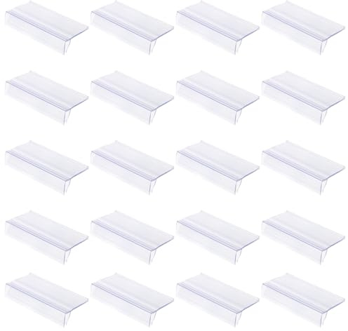 Hemobllo Porta etichette in plastica trasparente, portaetichette per vassoio in con inserti per etichette di prezzo, per vendita al dettaglio, cestino per panel con clip su supporto per