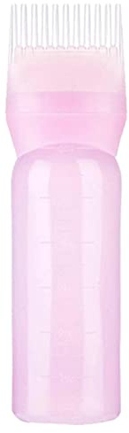 Teksome Root Bottle - Botella aplicadora portátil de peine de raíz - Botella aplicadora para tinte de cabello, aplicador de aceite para el cabello con escala graduada para uso en interiores y
