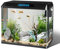 Nobleza - 54L Mini Aquarium Komplettset, Nano Aquarium Stabiles Einsteigerbecken mit LED-Beleuchtung und Eingebautem Filtersystem, Schwarz