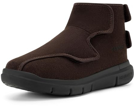 FitVille Stivali Invernali per Diabetici da Uomo Larghi Stivaletti da Neve con Fodera Termica Scarpe da Ginnastica Invernali per Alluce Valgo e Piedi Gonfi Marrone 42.5 EU X-Larga