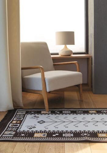 Bigghome Doppelseitiger Teppich, Kelim, orientalisch, schinenwaschbar, Modernes Design, 80 * 150 cm, SA1534A, Langlebig, Vielseitig für Zuhause, Büro, Outdoor & Mehr, Made in Türkiye