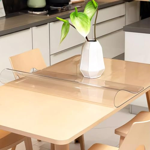 Sottobicchiere in vetro morbido trasparente da 1,2 mm, per tavolini da caffè, tavoli da pranzo e scrivanie in PVC trasparente, pellicola protettiva per tavolo da 135 x 200 cm, 90 x 190 cm