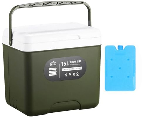 13,6 QT-iskylare bärbar – värmetålig, kompakt reselåda | dryckeskylare utomhus för stranddagar, matförvaring för vägresor, campingutrustning väsentlig, lång