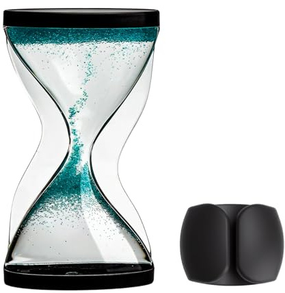 Clessidra 8 minuti, timer sensoriale premium con clip organizer per cavi, clessidra liquida antigravità, clessidra acrilica a movimento liquido per ufficio, accessori per la casa e antistress (verde)