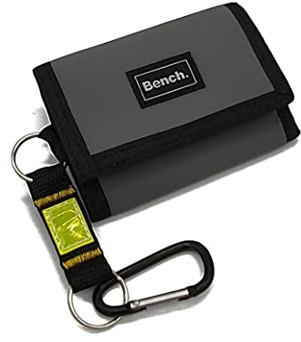 RabamtaGO Collection Klettbörse Bench Geldbörse, Geldbeutel, Portemonnaie, Münzbörse Wallet (M1 Grau)