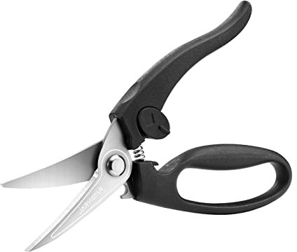 JARVISTAR forbici per pollame forbici da cucina, forbici per pollo con molla, forbici per ossa, forbici per carne, forbici per la casa di alta qualità per carne, verdure, cucina, grill 22 cm