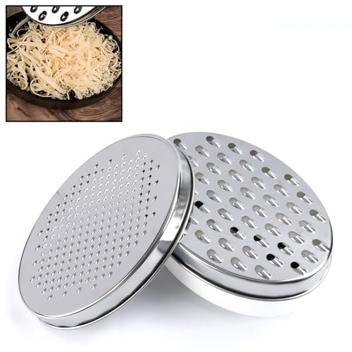 Cheese Grater Citrus Lemon Zester with Food Storage Container & Lid - Perfect For Hard Parmesan Or Soft Cheddar Cheeses, Ginger, Vegetables, Butter, Chocolate & Nutmeg (White)