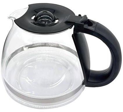 5 Cup Replacement Coffee Carafe, Fits Mr Coffee 5-cups Coffee Machines Model BVMC-PC05BL2, BVMC-SC05BL, Compatible with B&D DCM600B coffee maker, Gourmia 5cups Coffee Maker, Black handle