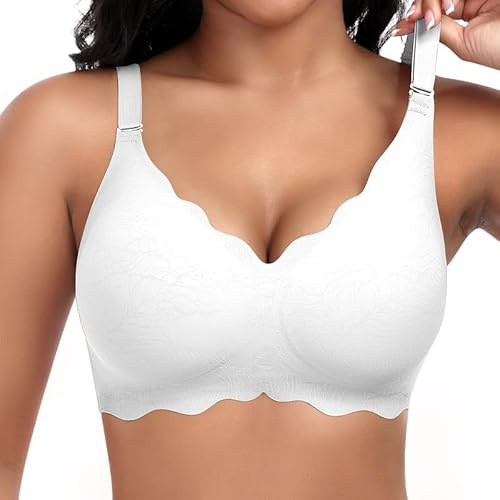Cavotor Jelly Bras for Women Non Wired Seamless Support Wireless Comfort Bra for Large Breasts Soft Bras Ladies T Shirt Bralettes