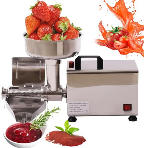 HENGCMM Hachoir et Moulin à tomates électrique Professionnel Passoire à tomates électrique, Machine à fabriquer de la Sauce Tomate 450W, Passoire Alimentaire et Machine à Sauce,110V