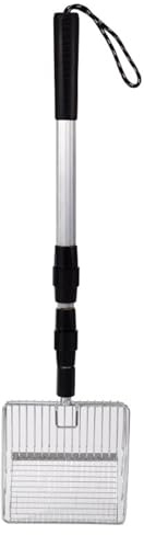 MINGZHE Infällbar Kyckling Bajs Spade, Kyckling Bajs Scooper Chicken Coop Tillbehör Kyckling Coop Rake Metall Chicken Coop Justerbar Längd Verktyg för Stort Hönshus (Silver)