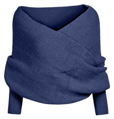 Weihnachtspullover Schal Mit Ärmeln Strick Elegante Ärmelschal Winter Warm Gestrickt Schals Umhang Einfarbig Wrap Schal Shawl Cape Strickschals Elastizität Mode Pulloverschal Freizeit Sweater Scarf