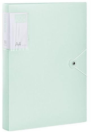 Sichtbuch PP A4, Sichtbuch A4 Präsentationsmappe mit 60 Transparente Hüllen, 31x24cm Präsentationsbuch, Praktische Sichtmappe A4 für Kunst, Berichtsblätter, Briefe, Schule, Büros (Grün)