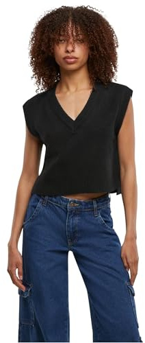 Urban Classics Ladies Soft Knit Pullunder kvinnor stickad tröja svart basics