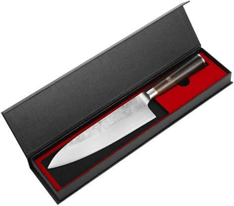 pobowlgarls Japanese Chef Knife Stainless Steel, Ultra Sharp & Rust Resistant, Ergonomic Handle with Nice Box Ideal for Professional Chefs & Home Cooking (8 inch Chef's Knife)