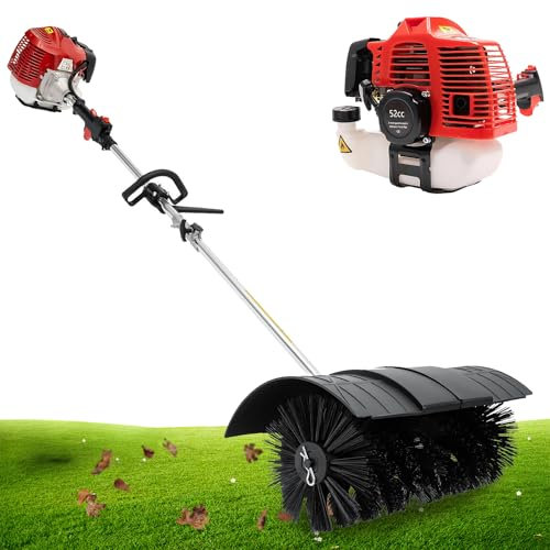 Garbenat Barredora de 52 cc, quitanieves, gasolina, 1,7 kW, 2 tiempos, 189 cm, con cepillo de 56 cm de ancho, 2,3 CV, escoba de gasolina para césped artificial, carreteras