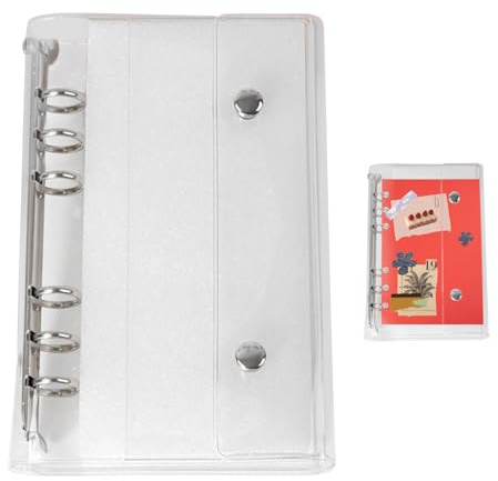 Couvertures de classeur transparentes – Design de dossier en PVC transparent durable, classeur polyvalent A6 rechargeable, organiseur léger et transparent, couverture de rangement budgétaire flexible