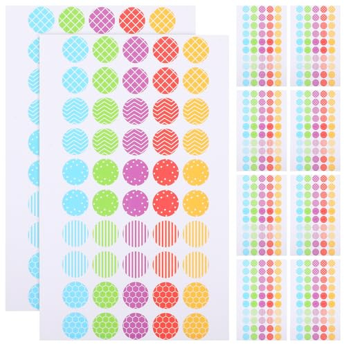 SEWACC Etichette Adesive di Rinforzo per Fori Rotondi in Carta Colorata 10 Fogli da 50 Pezzi Adesivi Protettivi per Perforazioni per Ufficio Scuola e Album Creativi