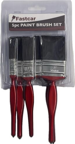 Fastcar ® Mixed Paint Brush Set (Pack of 5) - Professional Paint Brush Set - No Loss of Bristle Paintbrush Heads
