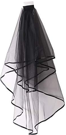 Lurrose Brautschleier Elegante schwarze Schleier Hochzeit Haarschmuck mit Kamm