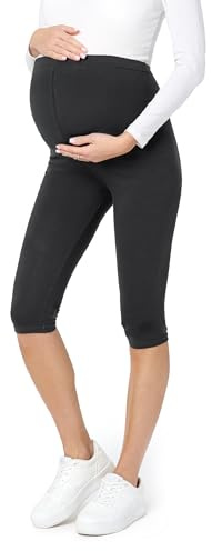 Be Mammy Dams 3/4 Moderskap Leggings Tights BE20-229(Svarta Prickar, 3XL)