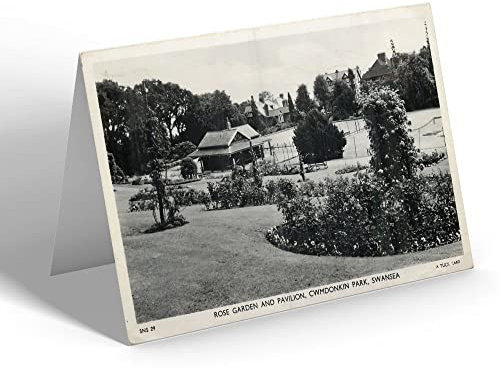 GREETING CARD - Vintage Wales - Rose Garden & Pavilion, Cwmdonkin Park, Swansea