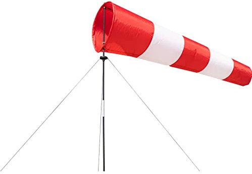 HQ Design Windspiration - Turbinen und Windsocks, UV-beständige und wetterfeste Windspiel Deko für Garten, Terrasse und Balkon - inkl. Aufhängung oder Standstab (Windsock Airport, 150 cm)