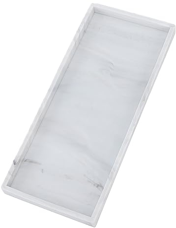 Vassoio da Bagno per Bancone, Vassoio Cosmetico in Silicone per Bagno, Vassoio Rettangolare per Lavabo Vassoio Portaoggetti Vassoio Cosmetico Vassoio Portaoggetti per Gioielli (L)