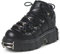 Damen-Stiefel mit hohem Absatz, Punk-Gothic-Cosplay-Damen-Stiefeletten, klobige Plateau-Keilschuhe, Nietenschädel-Pumps,Schwarz,44