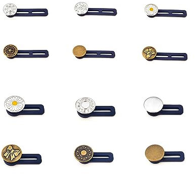 Jiujiutu 12 Stück hosenbunderweiterung knopf herren damen knopfverlängerung für hosen hosenbunderweiterung jeans elastischer knopf