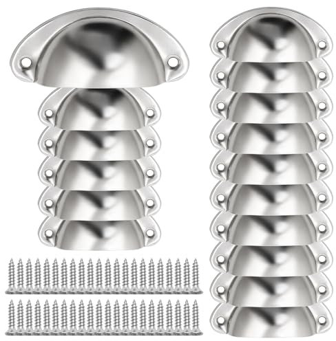 FL HUA 16 Pièces Poignée Coquille Vintage Métal, Poignées de Tiroir Coquille Avec Vis, Poignée Meuble Coquilles pour Placard, Tiroirs, Armoire