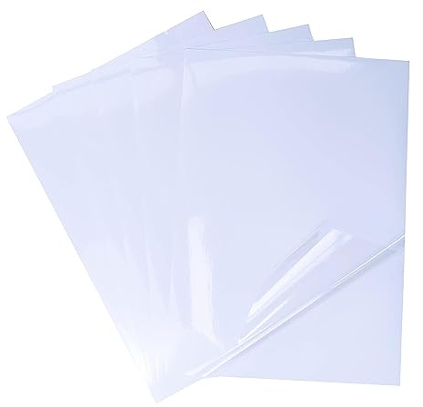 Utskrivbara kristallklara klistermärken papper 20 ark A4 transparent vinylklistermärke papper 100 % glansigt klara klistermärken för bläckstråleskrivare eller laserskrivare