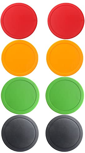 Lot de 8 Palets de Rechange en Plastique Standard pour Tables de Jeu Air Hockey