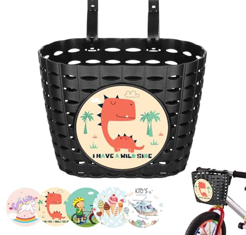 OUOQI Panier Velo Enfant,Enfants Avant Guidon Paniers,Panier de Guidon de Vélo Enfant,Panier de Vélo en Plastique,Bicyclette Réglable Panier,Convient à La Plupart des VéLos pour Enfants