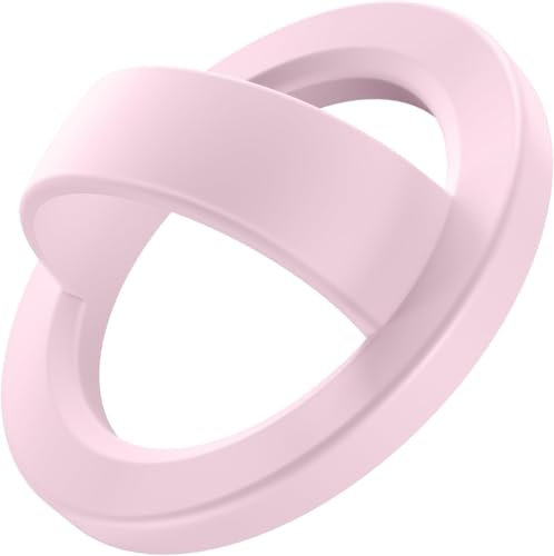 Yamobi Soporte de Anillo para Teléfono Móvil, Giratorio 360°, Magnético, Compatible con iPhone 15/14/13/12, Blanco, Manejo con Una Sola Mano, Compacto y Fácil de Usar