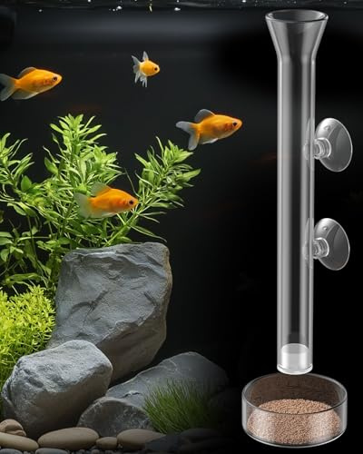 Pawfly Aquarium Fish Shrimp Feeding Dish Set Clear Glass Fish Feeding Tube with Feeding Bowl Shrimp Feeder Tube with Shrimp Feeding Dish Tray Fish Tank Feeding Supplies with 2 Suction Cups